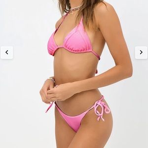 Frankie’s Bikinis Sky Ribbed Bikini (NWOT)